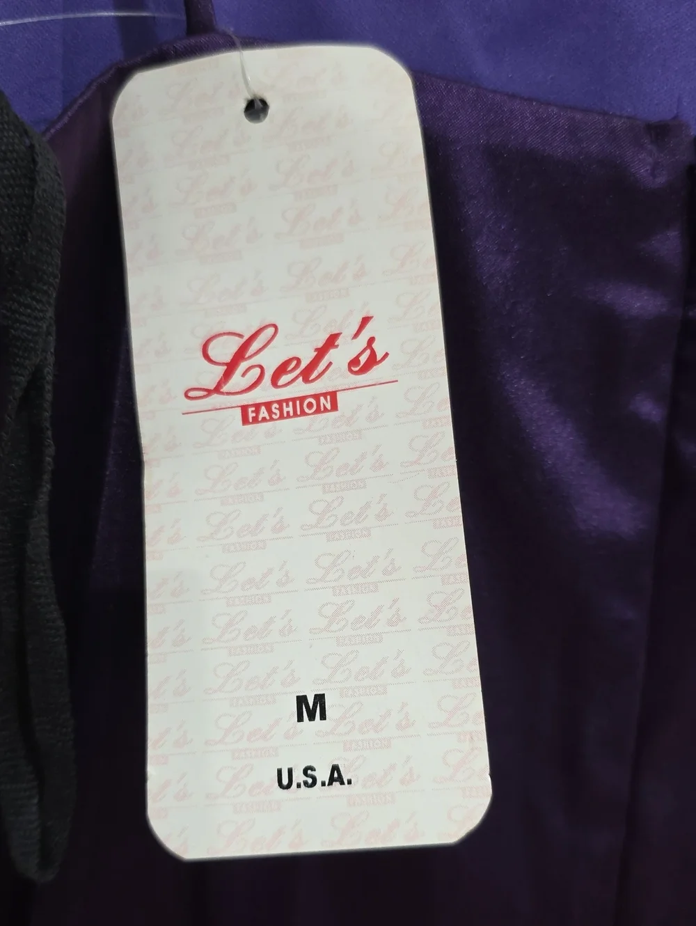 Let’s Satin NWT Purple Slip  Dress Size M Made In USA - Picture 2 of 10